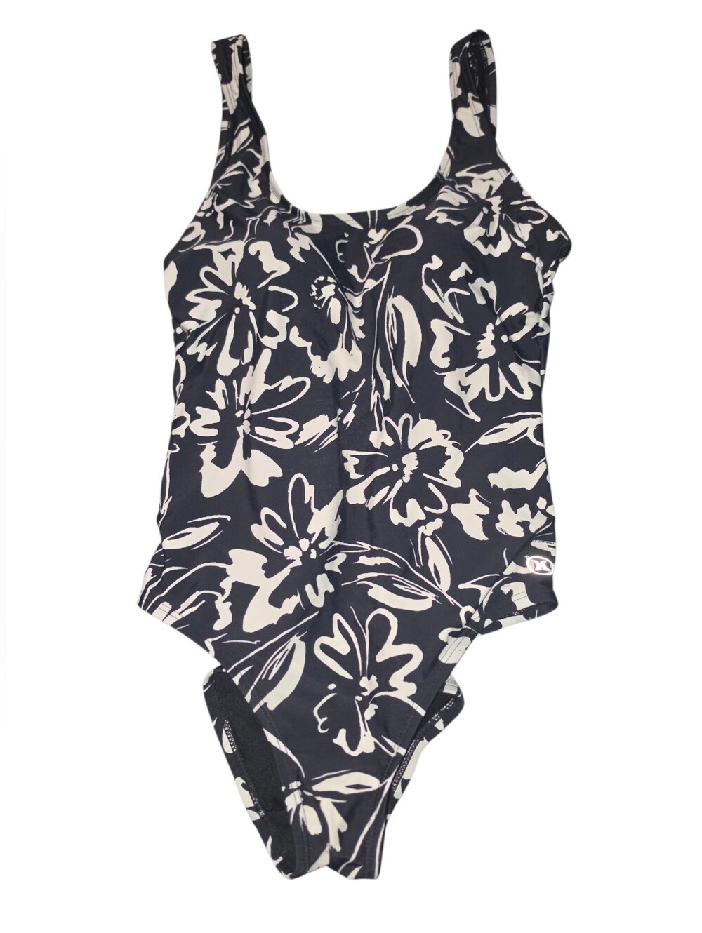 9/49. Womens Hurley Black & Cream Floral One-Piece Swimsuit